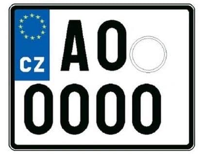 Homologace E5, EURO5 (L7e)/ bílá SPZ